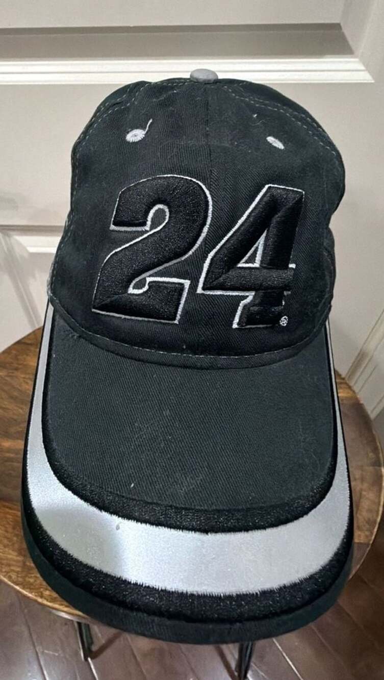 Chase Authentics Jeff Gordon #24 Black Reflective Gray Flame NASCAR Hat